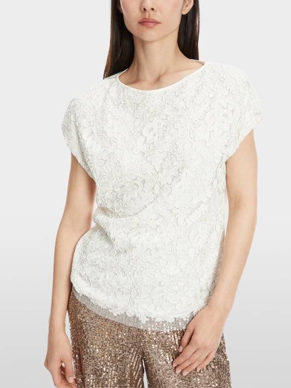Marc Cain Voile-Bluse Mit Stickerei