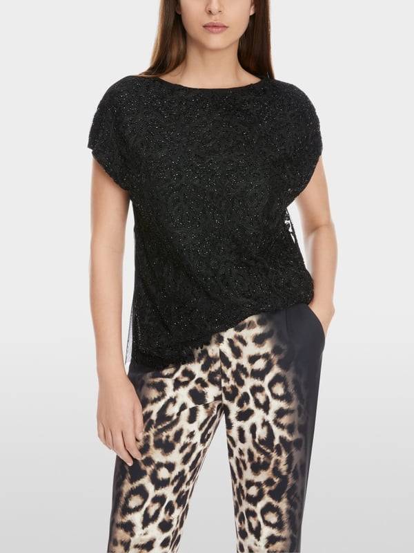 Marc Cain Voile-Bluse Mit Stickerei