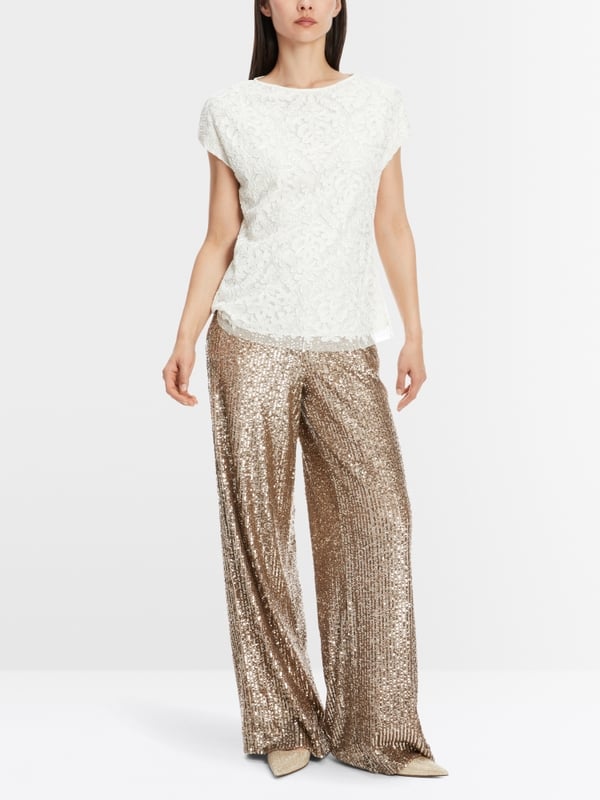 Marc Cain Voile-Bluse Mit Stickerei