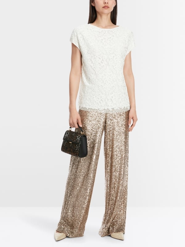 Marc Cain Voile-Bluse mit Stickerei