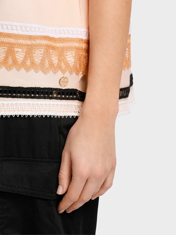 Marc Cain Weite Bluse Mit Spitzendetails