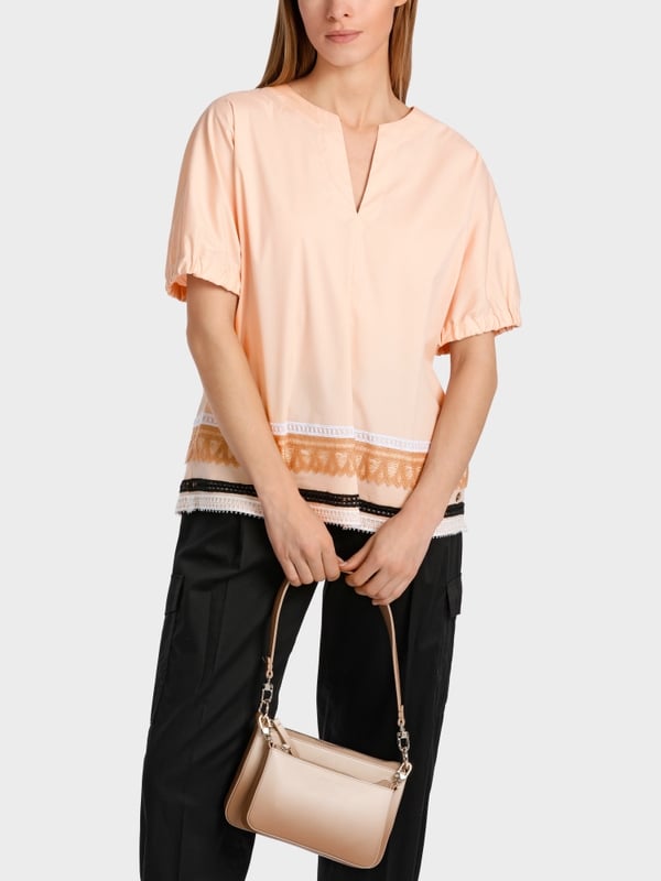 Marc Cain Weite Bluse Mit Spitzendetails