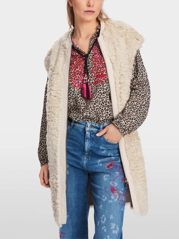 Marc Cain Weste Aus Lockigem Fun Fur