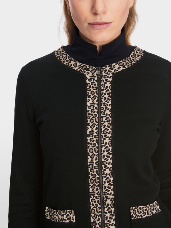 Marc Cain Zippjacke In Baumwoll-Ripp