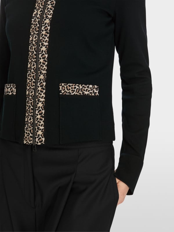 Marc Cain Zippjacke In Baumwoll-Ripp