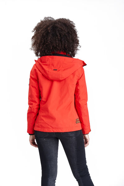 Marikoo Erdbeere Damen Übergangsjacke Leicht Gefüttert Mit Kapuze