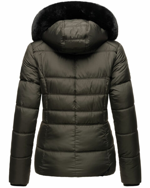 Marikoo Loveleen Damen Winter Steppjacke Mit Teddyfell Und Fellkragen