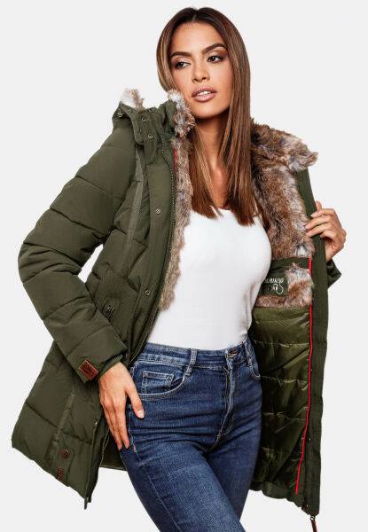 Marikoo Damen Winterjacke Mit Kapuze