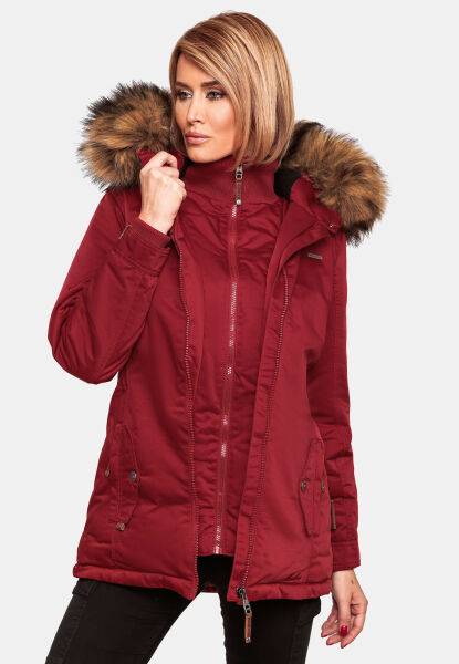 Marikoo Sanakoo Damen Winterjacke Mit Teddyfell