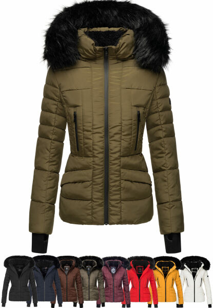 Marikoo Navahoo Adele Damen Winterjacke warm gefüttert Teddyfell