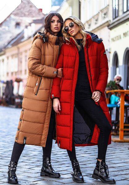 Marikoo Navahoo Isalie Damen Lange Winterjacke Gesteppt