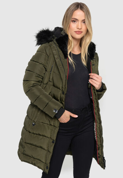 Marikoo Navahoo Lotusblüte Princess Damen Lange Winter Steppjacke