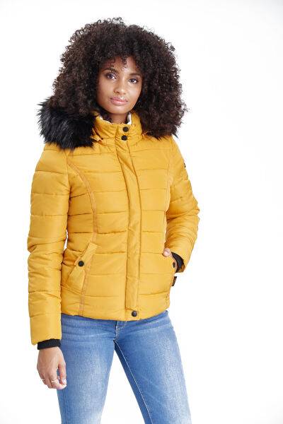 Marikoo Navahoo Miamor Damen Steppjacke Mit Teddyfell
