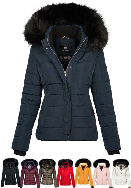 Marikoo Navahoo Miamor Damen Steppjacke mit Teddyfell