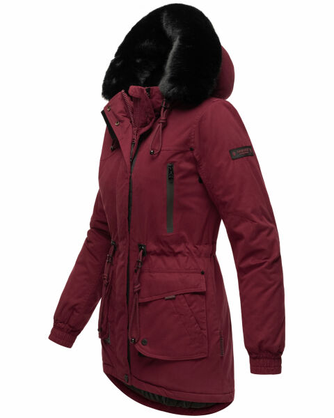Marikoo Navahoo Olessaa Damen Halblange Winterjacke Mit Kapuze