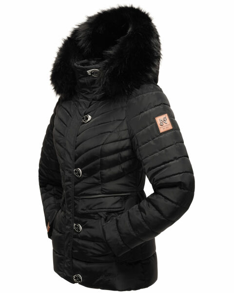 Marikoo Navahoo Wisteriaa Damen Winter Steppjacke Mit Kapuze Und Fellkragen