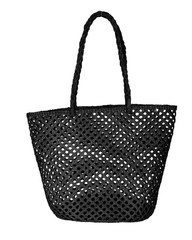 ACCESSOIRES Cristi Tote aus Stroh in schwarz