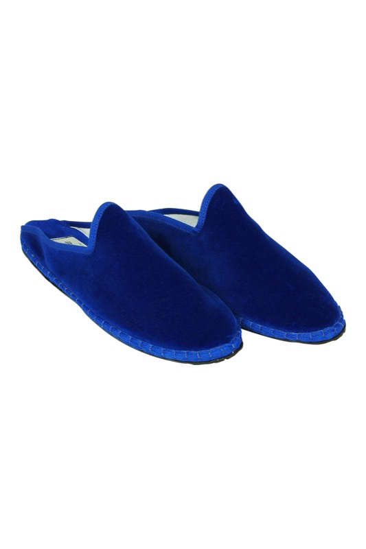 ACCESSOIRES Mules aus Samt in blau