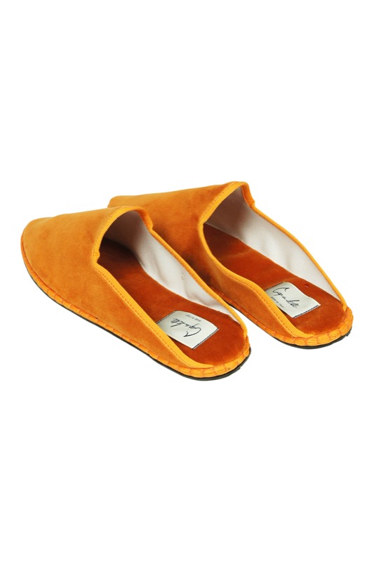 ACCESSOIRES Mules Aus Samt In Orange