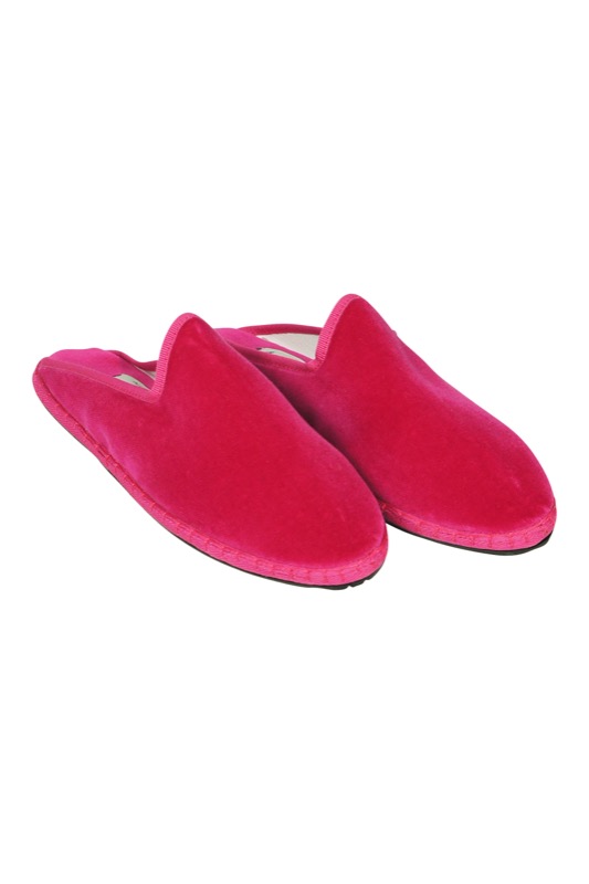 ACCESSOIRES Mules aus Samt in pink
