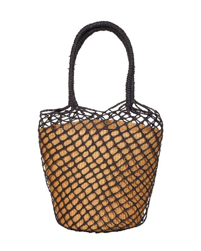 ACCESSOIRES Rocha Strohkorb in schwarz & Zimt