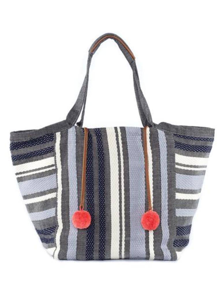 ACCESSOIRES Rosa Tasche mit Denim- Streifen