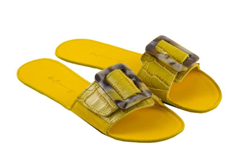 ACCESSOIRES The Loop Pantoletten in gelb