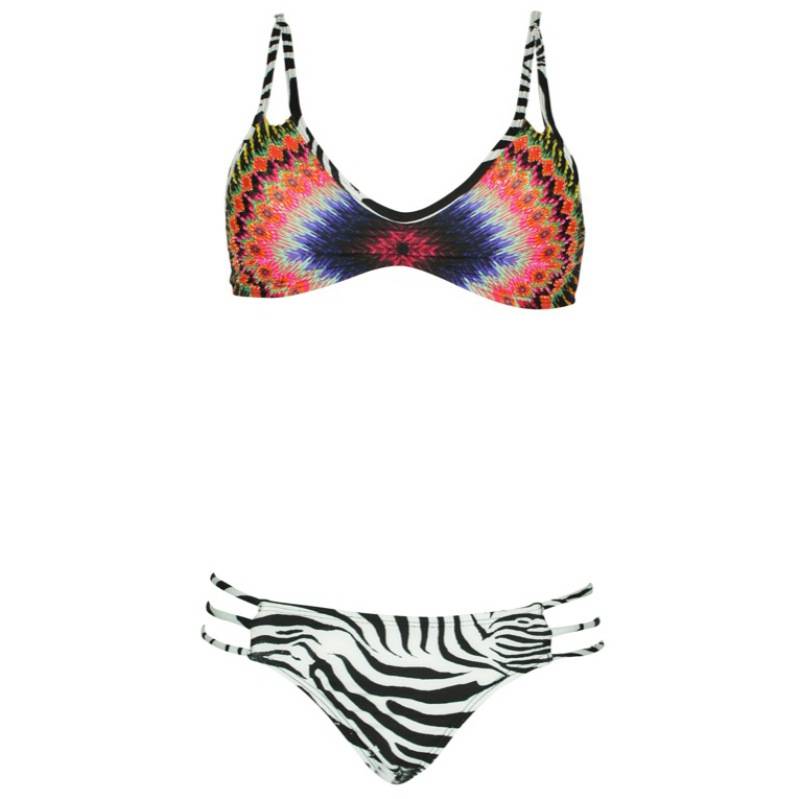 SALE African Rays Padded Bikini Mit Perlenstickerei