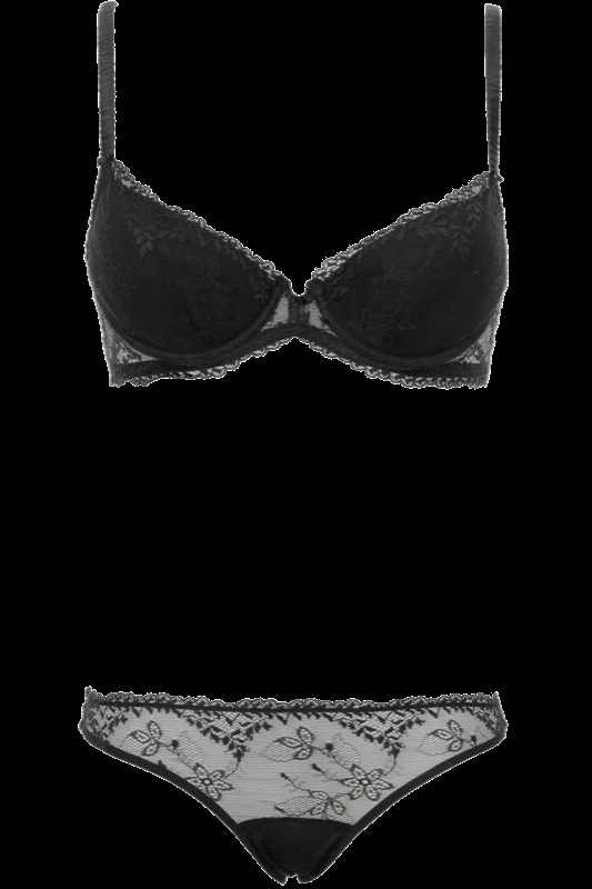 LINGERIE Akita Gefütterte Drei-viertel Schale Aus Spitze In Schwarz