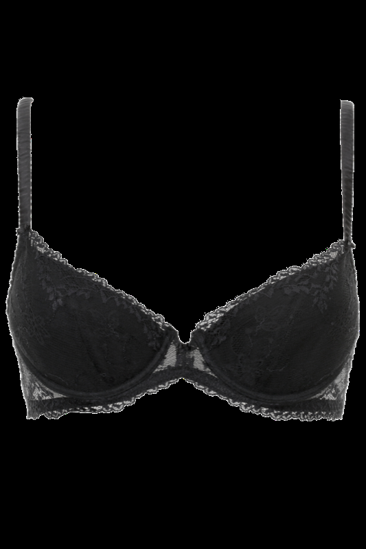 LINGERIE Akita gefütterte drei-viertel Schale aus Spitze in Schwarz