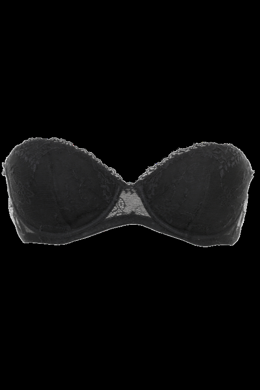 LINGERIE Ankara gefütterter Bandeau BH aus Spitze in Schwarz