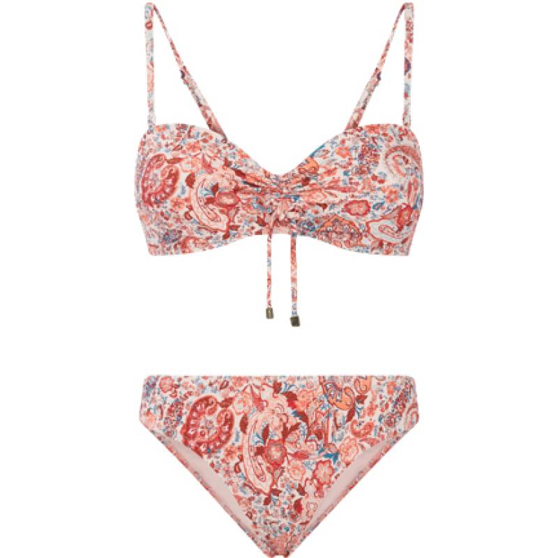 BIKINIS Antigua Padded Bandeau Bügel Bikini Coral Paisley