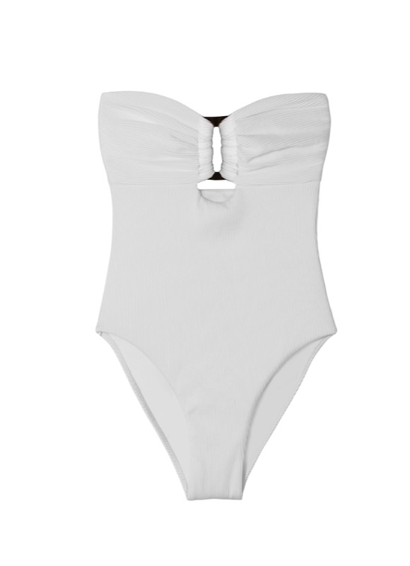 BADEANZÜGE White Pearl Padded Bandeau Badeanzug