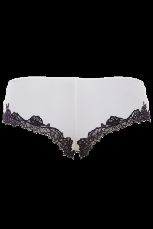LINGERIE Baltimora Panty In Off-Weiß Mit Navyfarbener Spitze