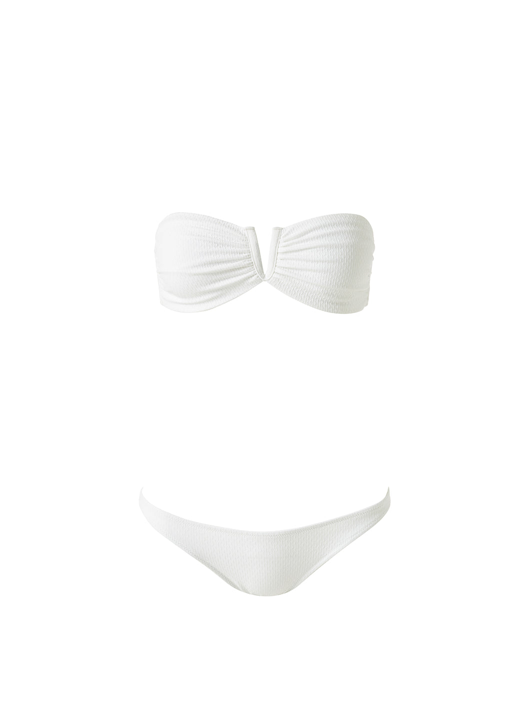 BIKINIS Alba Padded Bandeau Bikini White Chain