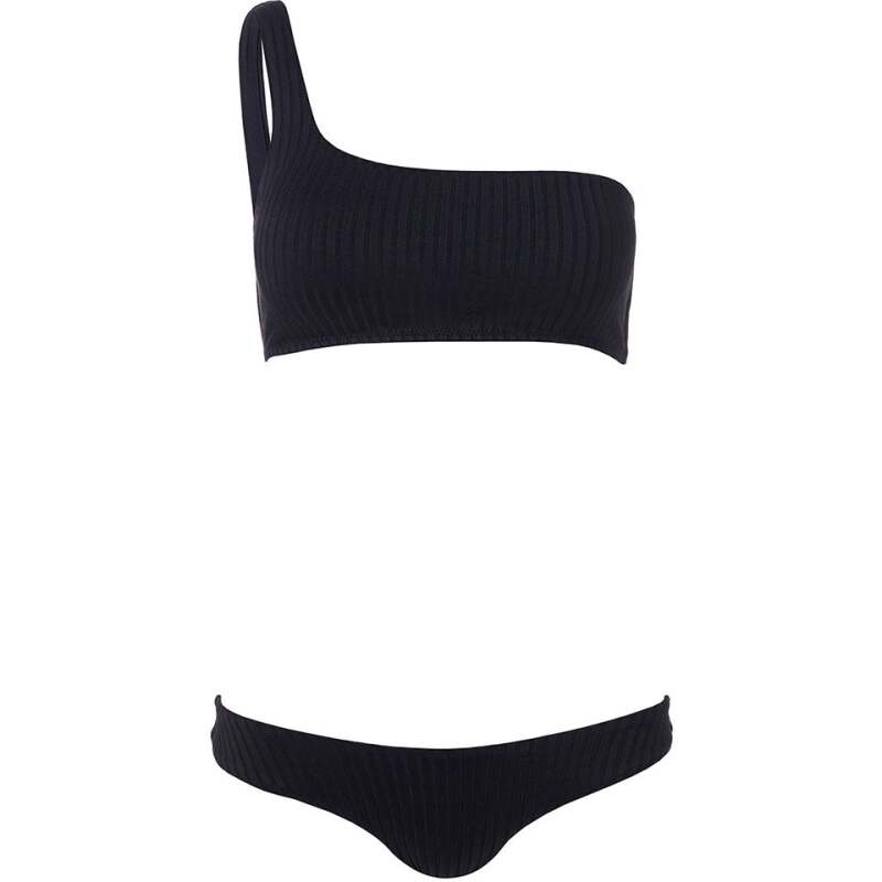 BIKINIS Toulouse Padded Bikini Black Ribbed