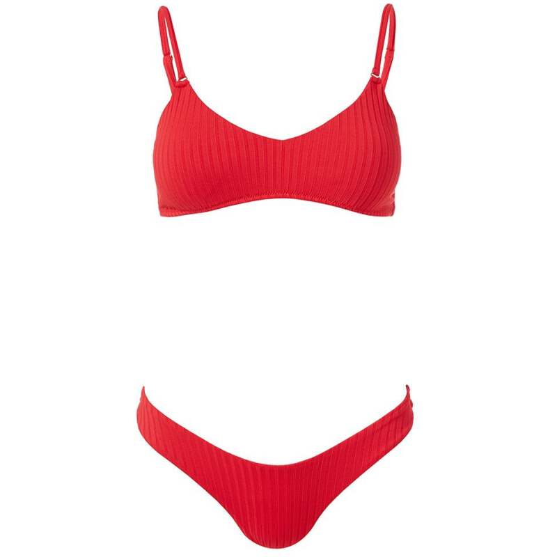 BIKINIS Vienna Padded Bikini Red Ribbed