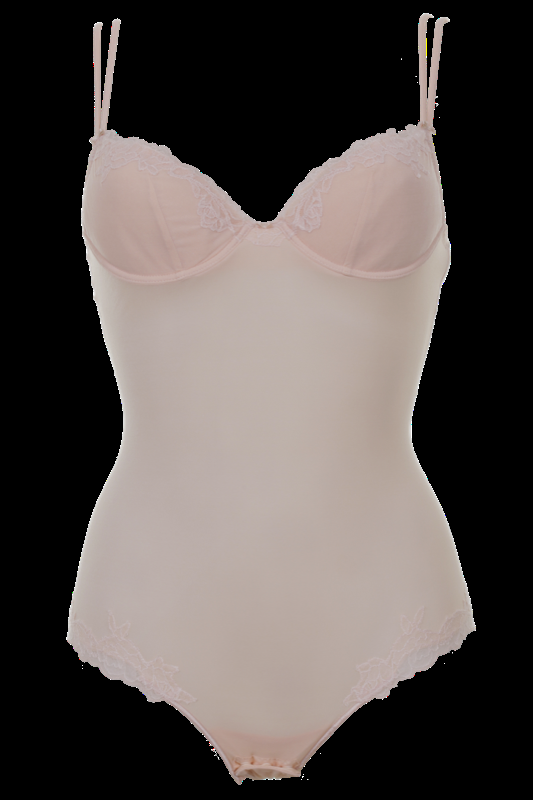 LINGERIE Brunico gefütterter String Body in Puder aus Spitze