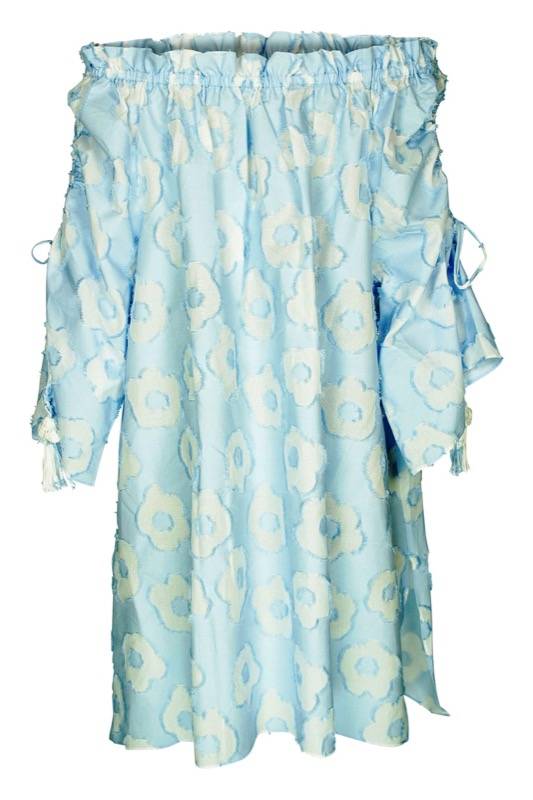 SALE Cornflower Schulterfreies Minikleid Aus Baumwolle