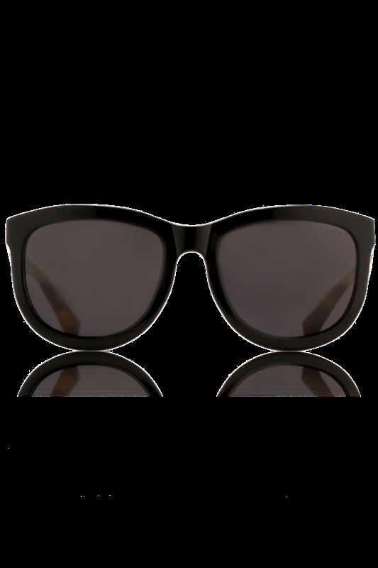 ACCESSOIRES Curvy D-Frame Sonnenbrille ROW 74 Black/ T-Shell/ GRey Lens