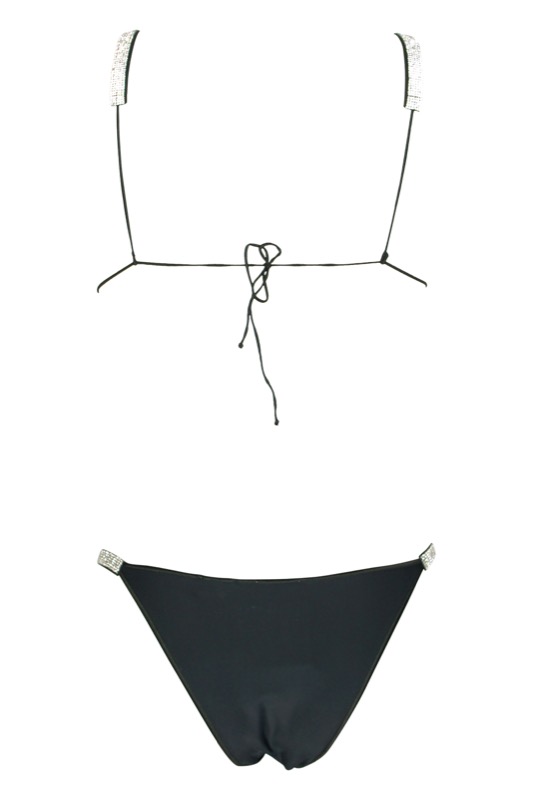 NEUHEITEN Gem Triangel Bikini Schwarz Mit Kristallen