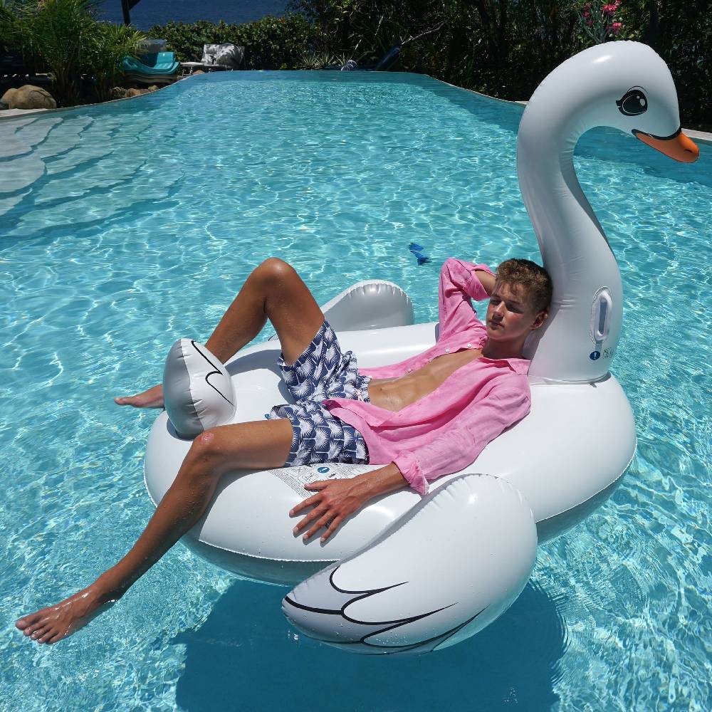 HERREN Badehose Palme In Dunkelblau