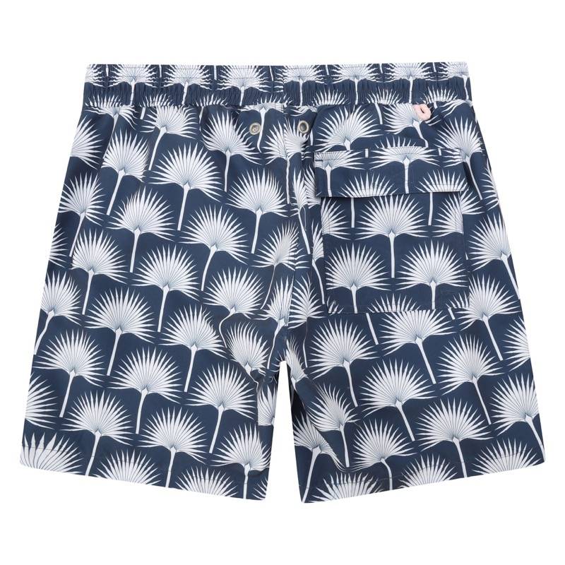 HERREN Badehose Palme In Dunkelblau