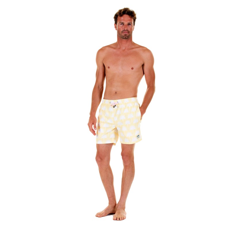 HERREN Badehose Palme In Gelb