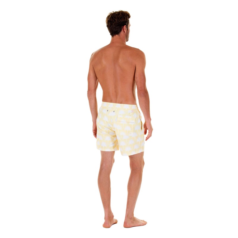 HERREN Badehose Palme In Gelb