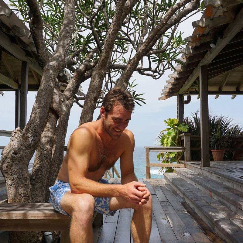 HERREN Badehose Papaya Blau