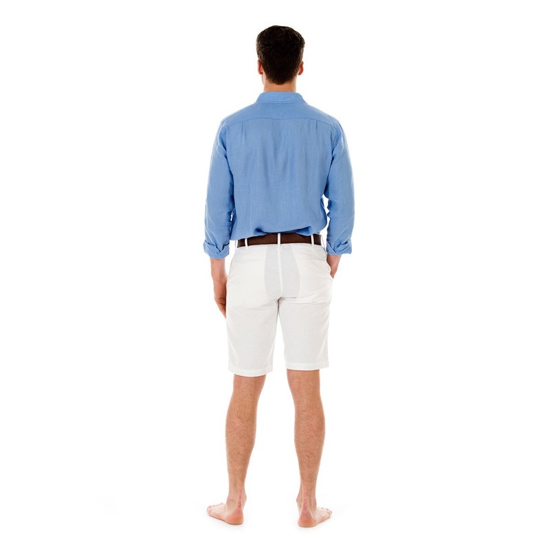 HERREN Leinen Short Weiß