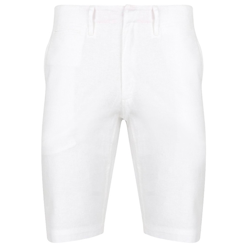 HERREN Leinen Short weiß
