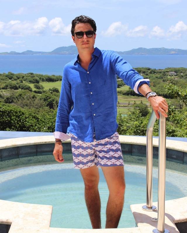 HERREN Leinenhemd In Blau