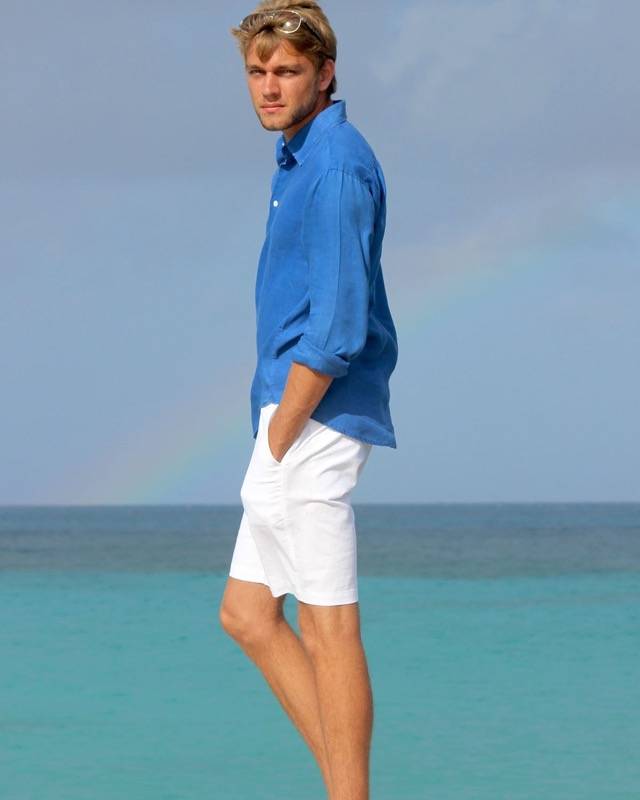 HERREN Leinenhemd In Blau